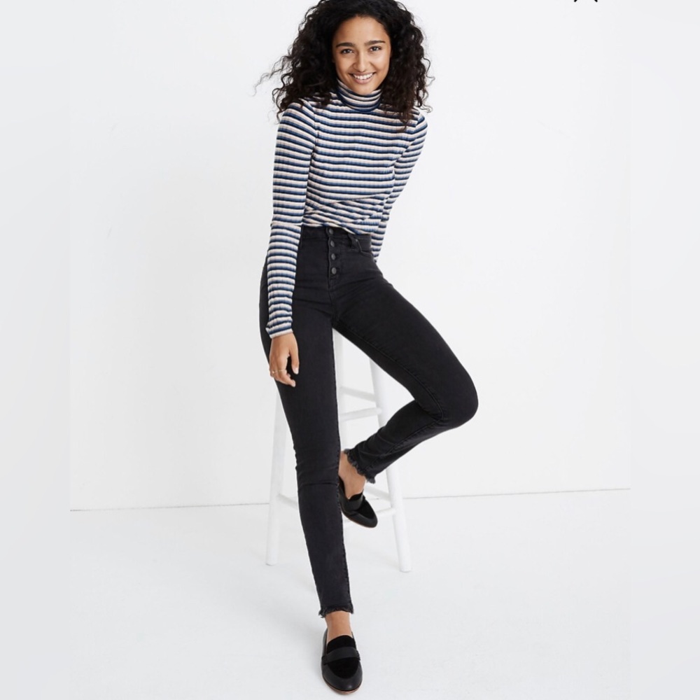 Madewell Curvy High-Rise Skinny Jeans in Berkeley Wash: Button-Front High Waist